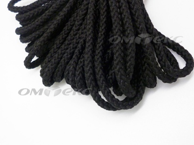 Шнур В-035 4 мм круп.плетение 100 м черный - купить в Новокузнецке. Цена: 156.40 руб.