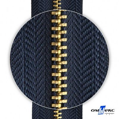 Молнии джинсовые металл т-4, 18 см латунь (YG), цв.- джинсовый синий (560) - купить в Новокузнецке. Цена: 21.57 руб.