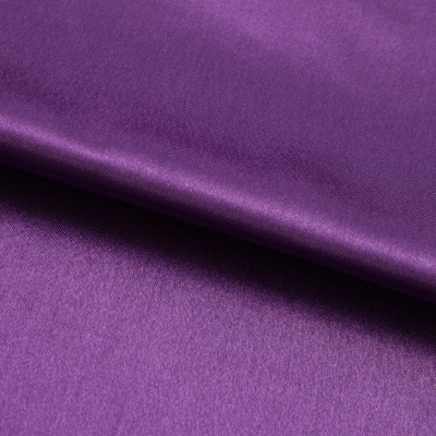 Поли креп-сатин 19-3536, 125 (+/-5) гр/м2, шир.150см, цвет фиолетовый - купить в Новокузнецке. Цена 155.57 руб.