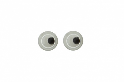 Глазки для игрушек, круглые, с бегающими зрачками, 3 мм/упак.100+/-5 шт, цв. -черно-белые - купить в Новокузнецке. Цена: 25.40 руб.