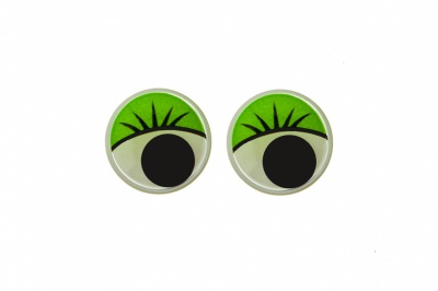 Глазки для игрушек, круглые, с бегающими зрачками, 10 мм/упак.50+/-2 шт, цв. -зеленый - купить в Новокузнецке. Цена: 71.20 руб.