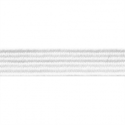 Резиновые нити с текстильным покрытием, шир. 6 мм (182 м/уп), цв.-белый - купить в Новокузнецке. Цена: 705.59 руб.