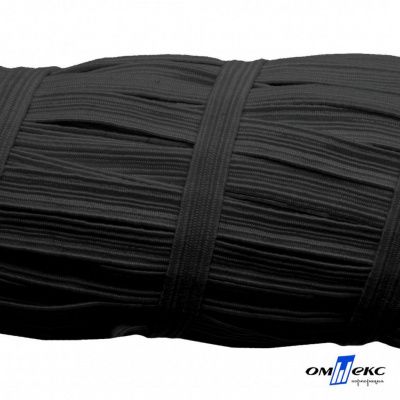 Резиновые нити с текстильным покрытием, шир. 6 мм (55 м/уп), цв.-черный - купить в Новокузнецке. Цена: 210.75 руб.