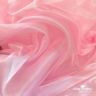 Ткань органза, 100% полиэстр, 28г/м2, шир. 150 см, цв. #47 розовая пудра - купить в Новокузнецке. Цена 86.24 руб.