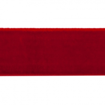 Лента бархатная нейлон, шир.25 мм, (упак. 45,7м), цв.45-красный - купить в Новокузнецке. Цена: 981.09 руб.