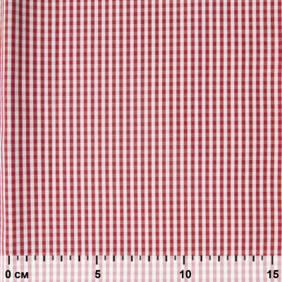 Ткань сорочечная Клетка Виши, 115 г/м2, 58% пэ,42% хл, шир.150 см, цв.5-красный, (арт.111) - купить в Новокузнецке. Цена 306.69 руб.