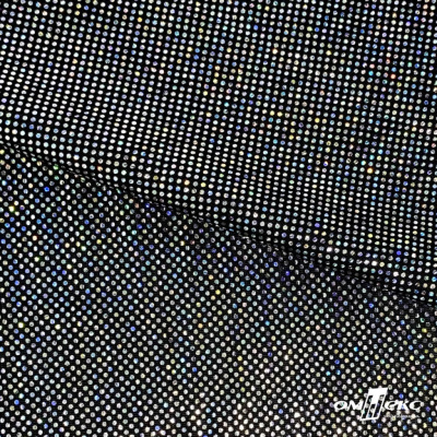 Трикотажное полотно голограмма, шир.140 см, #601-хамелеон чёрный - купить в Новокузнецке. Цена 452.76 руб.