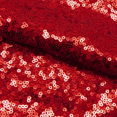 Сетка с пайетками №8, 188 гр/м2, шир.140см, цвет красный - купить в Новокузнецке. Цена 433.60 руб.