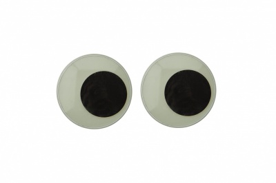 Глазки для игрушек, круглые, с бегающими зрачками, 24 мм/упак.50+/-2 шт, цв. -черно-белые - купить в Новокузнецке. Цена: 60.32 руб.