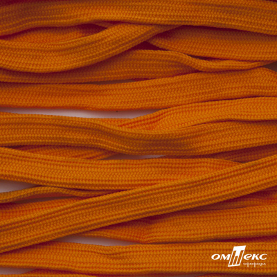 Шнур плетеный (плоский) d-12 мм, (уп.90+/-1м), 100% полиэстер, цв.267 - оранжевый - купить в Новокузнецке. Цена: 8.62 руб.