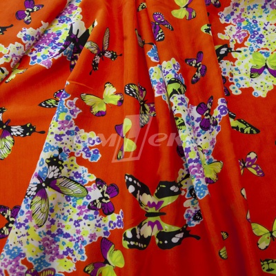 Плательная ткань "Софи" 7.1, 75 гр/м2, шир.150 см, принт бабочки - купить в Новокузнецке. Цена 241.49 руб.