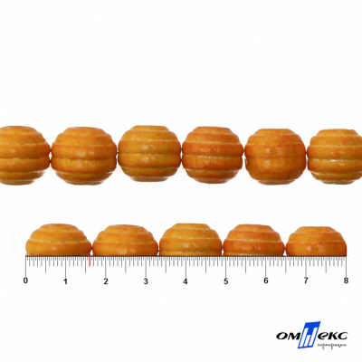 0309-Бусины деревянные "ОмТекс", 16 мм, упак.50+/-3шт, цв.003-оранжевый - купить в Новокузнецке. Цена: 62.22 руб.