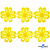 Кружево гипюр "Ромашка" 0575-1169, шир. 25 мм/уп.13,7 м, цвет 8208-жёлтый - купить в Новокузнецке. Цена: 289.76 руб.