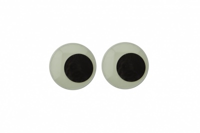 Глазки для игрушек, круглые, с бегающими зрачками, 15 мм/упак.50+/-2 шт, цв. -черно-белые - купить в Новокузнецке. Цена: 46.92 руб.