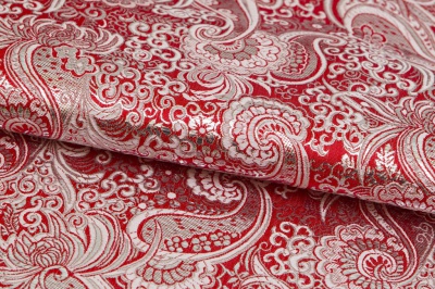 Ткань костюмная жаккард, 135 гр/м2, шир.150см, цвет красный№3 - купить в Новокузнецке. Цена 441.94 руб.