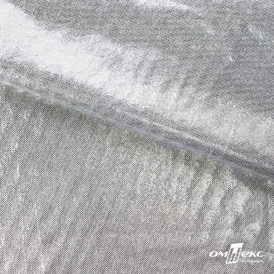 Трикотажное полотно голограмма, шир.140 см, #602 -белый/серебро - купить в Новокузнецке. Цена 385.88 руб.