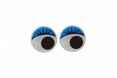 Глазки для игрушек, круглые, с бегающими зрачками, 8 мм/упак.50+/-2 шт, цв. -синий - купить в Новокузнецке. Цена: 59.05 руб.
