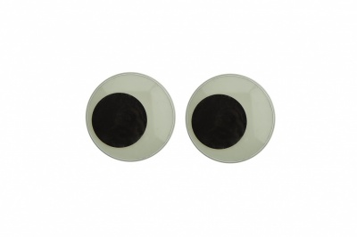 Глазки для игрушек, круглые, с бегающими зрачками, 18 мм/упак.50+/-2 шт, цв. -черно-белые - купить в Новокузнецке. Цена: 41.81 руб.