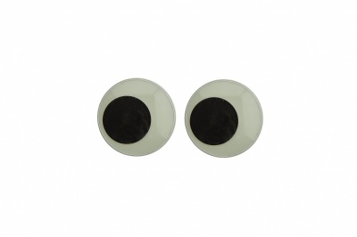 Глазки для игрушек, круглые, с ресничками, 10 мм/упак.50+/-2 шт, цв. -черно-белые - купить в Новокузнецке. Цена: 21.24 руб.