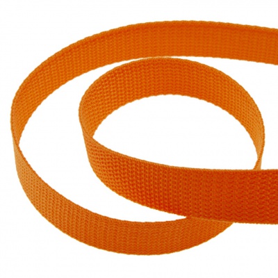 Стропа текстильная, шир. 25 мм (в нам. 50+/-1 ярд), цвет оранжевый - купить в Новокузнецке. Цена: 409.94 руб.