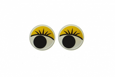 Глазки для игрушек, круглые, с бегающими зрачками, 8 мм/упак.50+/-2 шт, цв. -желтый - купить в Новокузнецке. Цена: 59.05 руб.