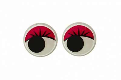 Глазки для игрушек, круглые, с бегающими зрачками, 12 мм/упак.50+/-2 шт, цв. -красный - купить в Новокузнецке. Цена: 95.04 руб.